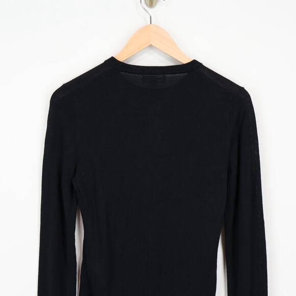 J.Crew Carolyn Fitted Crewneck Sweater Merino Wool Black Size Small NWT - Picture 7 of 8